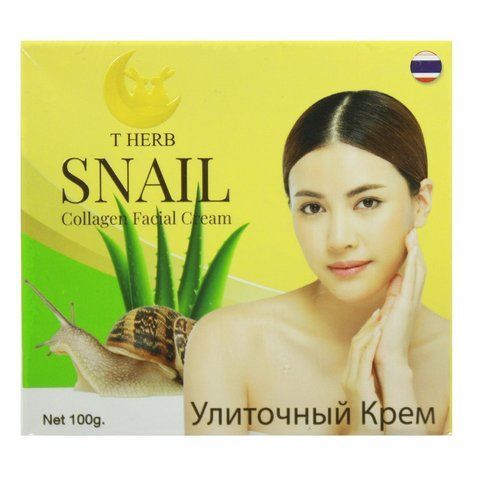 Крем для лица с экстрактом слизи улитки и коллагеном 100 мл. T Herb 227137527 фото