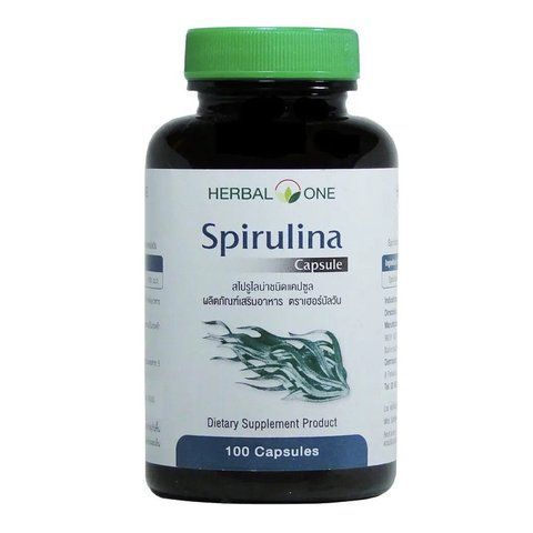Спирулина в капсулах Spirulina 100 шт Herbal One (8853353300516) 1617168792 фото