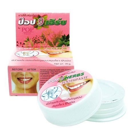 Зубная паста 9 трав с маслами перечной мяты 30 г POP Herbs (8853318003049) 1824019951 фото