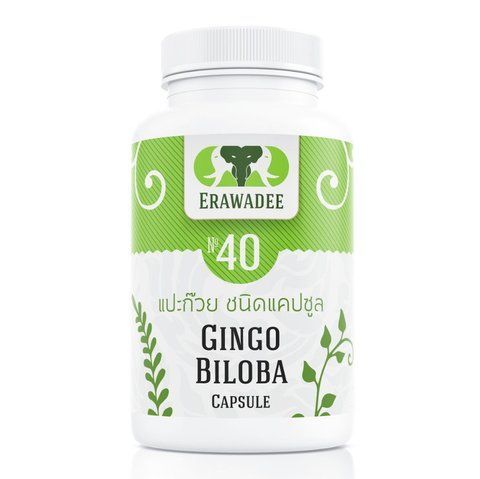 Средство для сосудов головного мозга Ginkgo Biloba 100 шт. Erawadee № 40 (8859292820405) 1598326011 фото