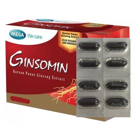 Капсулы для мужчин с женьшенем общеукрепляющие "Ginsomin" 8 капсул MEGA (8850769012408) 2310654535 фото