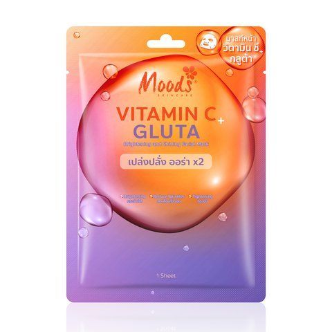 Тканевая маска для лица с витамином C и Gluta 1 шт 38 мл Moods (BELOV) (8859128305939) 2049186113 фото