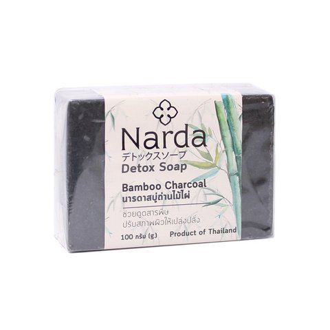Чёрное кусковое мыло детокс с бамбуковым углем Narda 100 г (8851445944457) 1614133904 фото